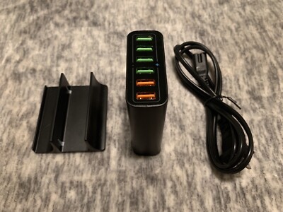 Black 6 Port USB Wall Charger USB Quick Charge QC 3.0 Power Adapter Plug US