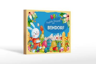 Holzschild Ostern Ostergrüße 18x12 cm BENDORF Geschenk Deko