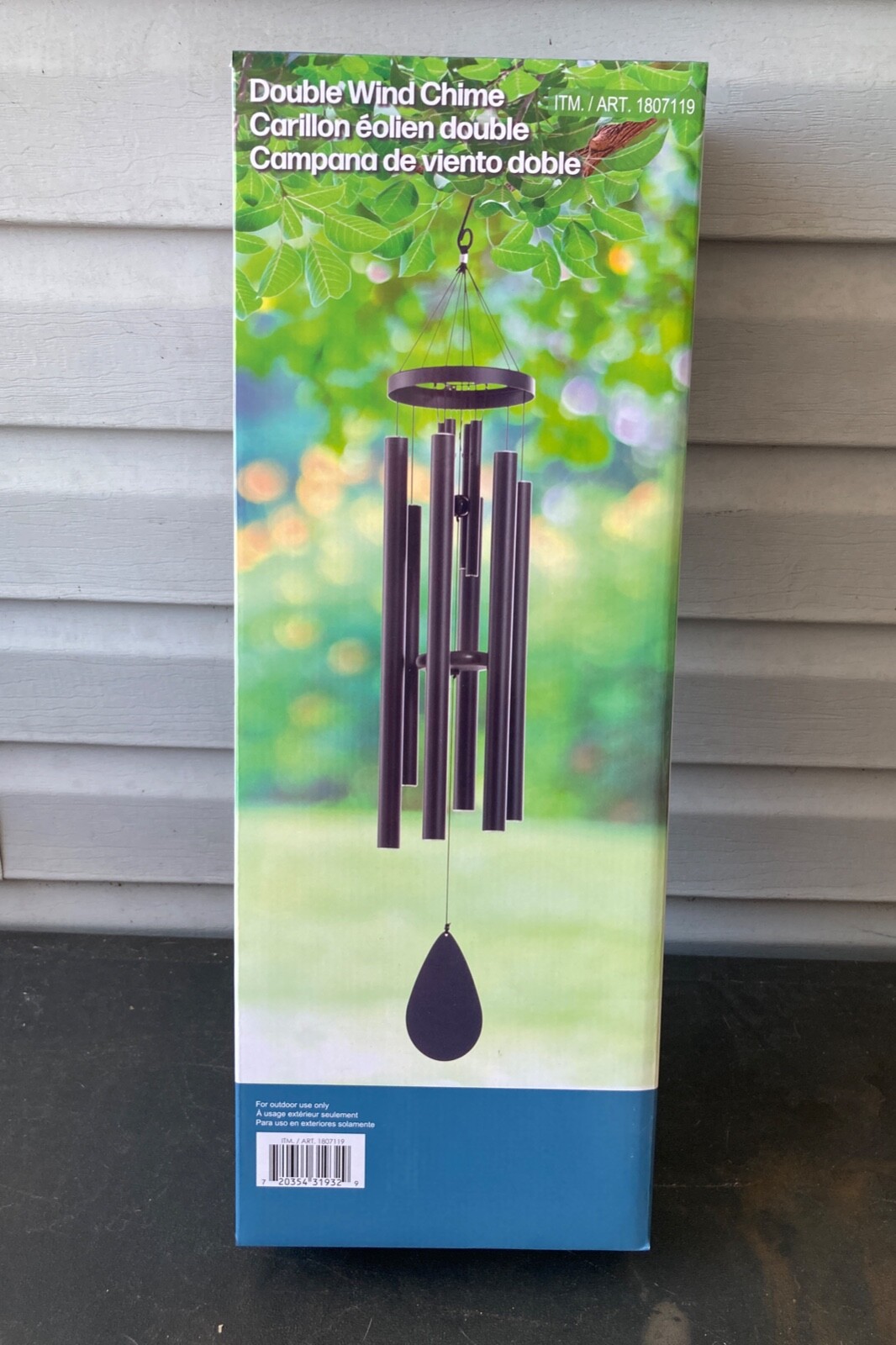 Costco Double Wind Chime 7.4"  Diameter x 46.4" Tall Harmonic Aluminum Tubes