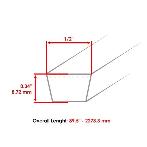 Deck Belt For Snapper YZ145382 YZ145383 YZ15384 YZ16385 YZ18386 7029308YP - Picture 2 of 7