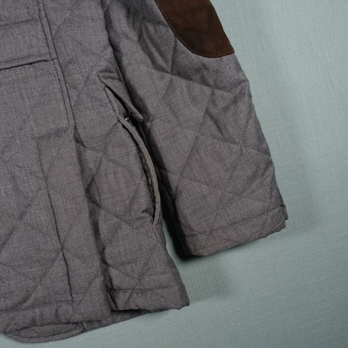 Aquascutum Jacket Mens Small Grey Wool Novacheck Hunting Quilted Overcoat Coat - Picture 9 of 24