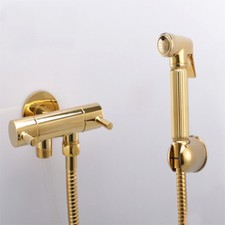 Luxury Gold Toilet Hand Held Shower Shattaf Bidet Sprayer Douche Valve Set