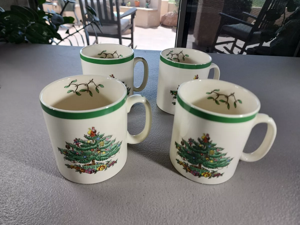 Christmas Coffee Mugs - Spode Christmas Tree Set of 4 Mugs