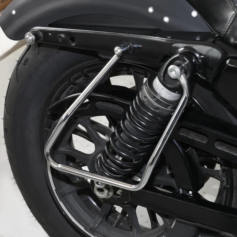 Soportes de soporte de alforja cromados para Harley-Davidson XL Sportster 2004-2016 Foto 4 de 4
