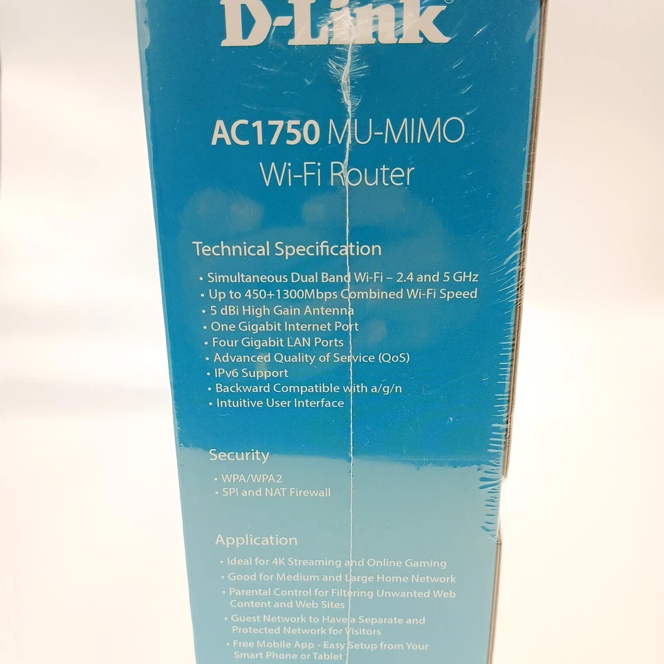 D-Link DIR-867 WIFI Router, AC1750 Dual Band MU-MIMO, 4K Online Gaming Sessions  - Image 3 of 4