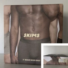 Skims Stretch 3 Pack 3" Boxer Brief in Chalk Men's Size Large