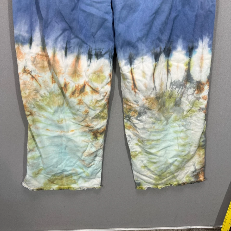 Macacão Macacão Gypsy Rose Romper Boho Hippie Perna Larga Tamanho P/M Tie Dye Azul - Imagem 4 de 4