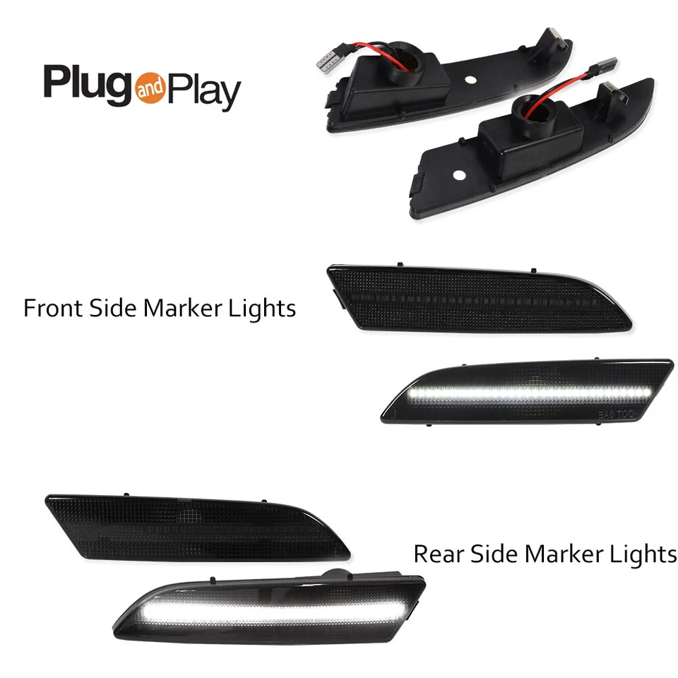 Juego de 4 luces LED blancas delanteras + traseras para Chrysler Crossfire 2004-2008 Foto 2 de 4