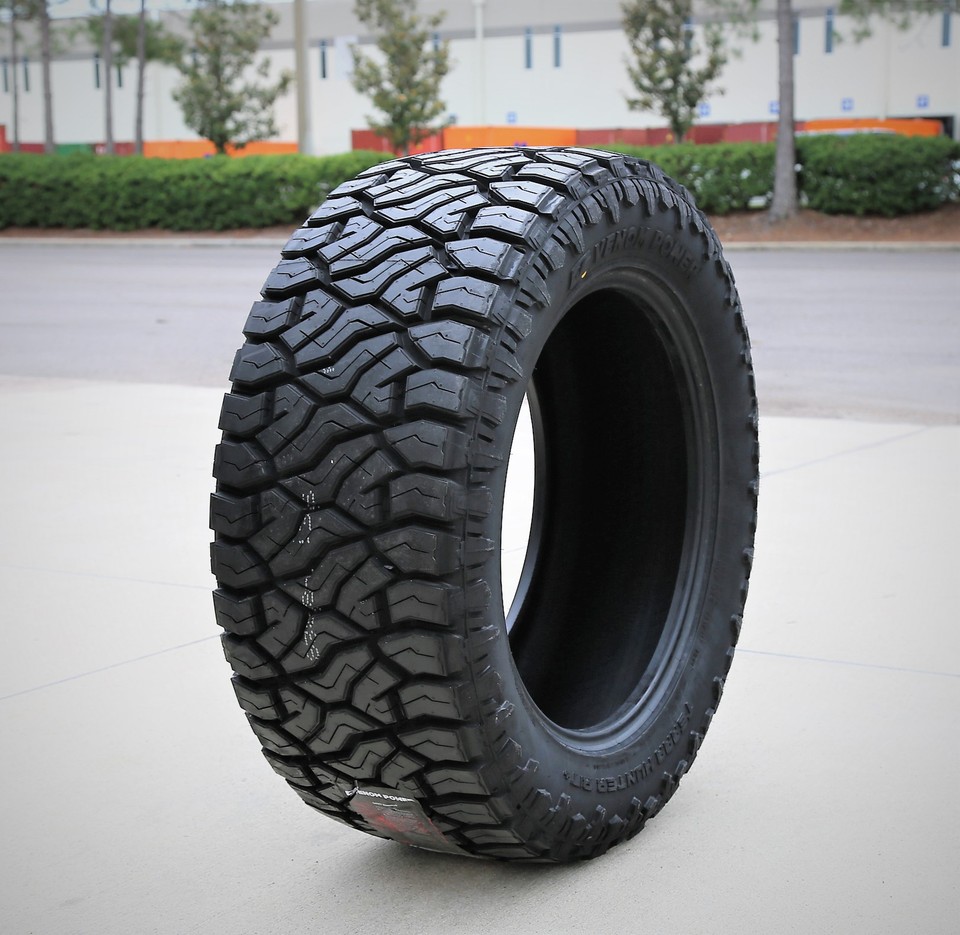 Set Of 4 Venom Terra Hunter M/T Tires - 33X12.50R22, 10-Ply Load Range E Mud Terrain For Trucks/SUVs