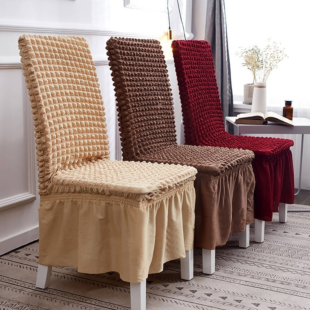 Bubble plaid Stretch Dining Chair Covers Slipcovers Thick With Chair