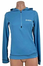 Snapple Employee Alo Yoga Womens Cool Fit Blue Hooded 1/4 Zip Pullover Top