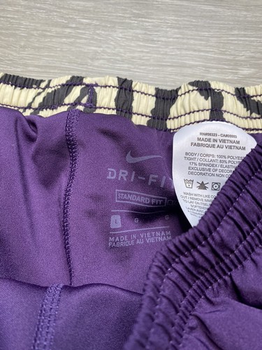 Nike Layered Bike Running Shorts Girls Large Athletic Shorts Activewear Purple - Picture 2 of 6