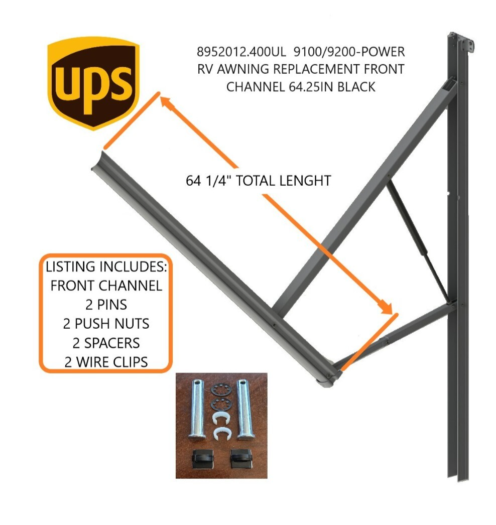 8952012.400UL  9100/9200-POWER RV AWNING REPLACEMENT FRONT CHANNEL 64.25IN BLACK
