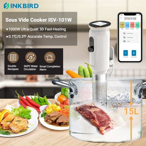 INKBIRD Sous Vide Maschine ISV-101W Schongarer WiFi App Monitor 1000W Sous Vide