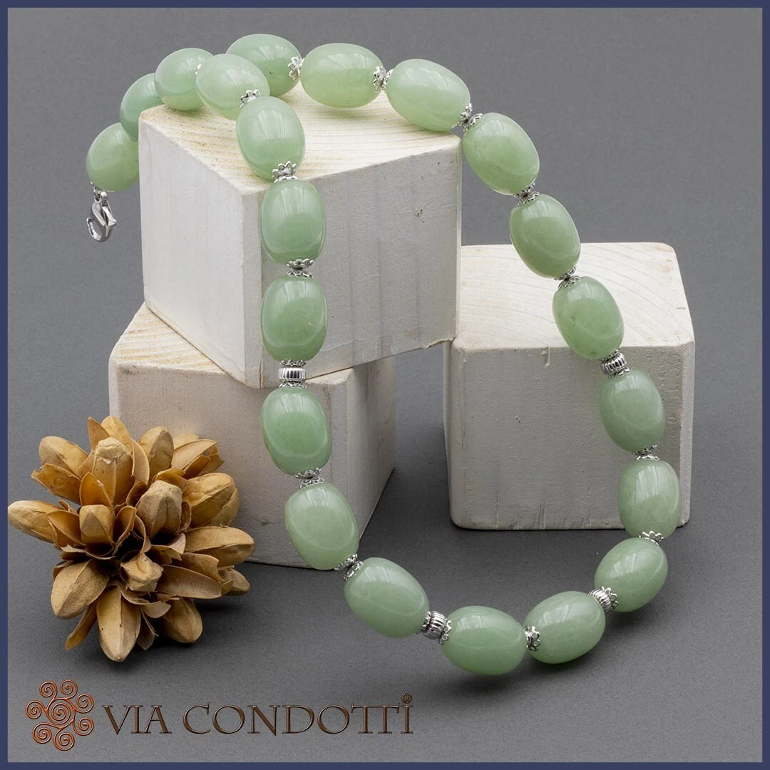 BlackAmazement, collana con ciondolo in pietra naturale a forma di cuore, quarzo rosa, avventurina blu, turchese, ametista, giada bianco, malachite