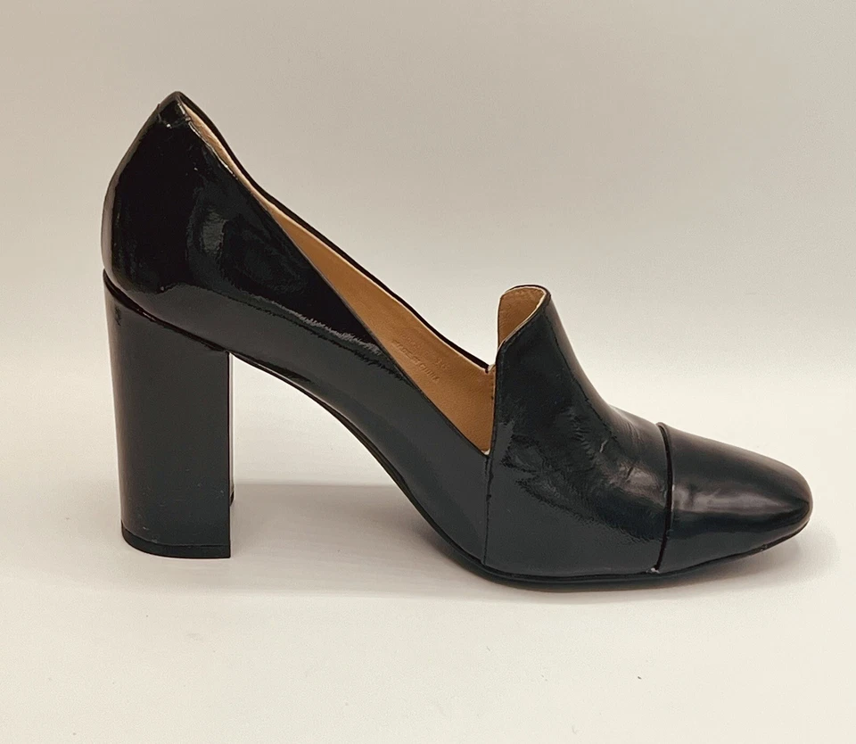 EU 36 US6 GEOX Respira zapatos de salón clásicos negros charol tacón cómodo de 3” Foto 3 de 4