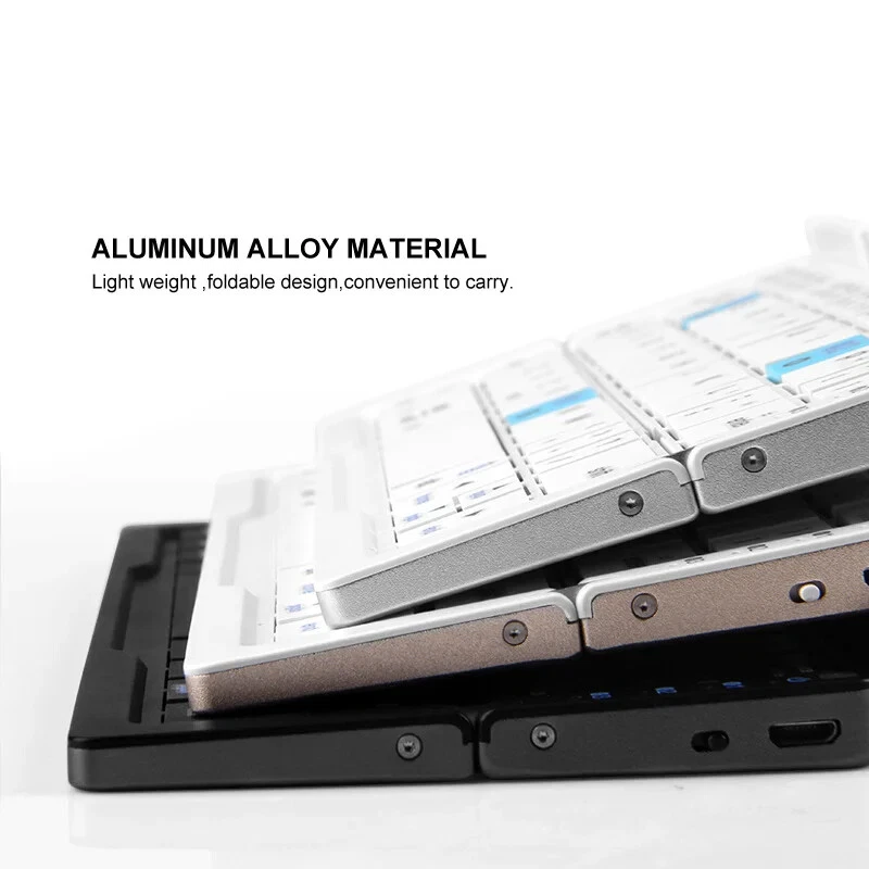 Foldable Bluetooth Keyboard Rechargeable Keyboard Mini Folding Wireless Keyboard - Image 4 of 4