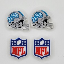 NFL Detroit Lions Football Helmet For Crocs Shoe Charms Jibbitz - 4 pieces