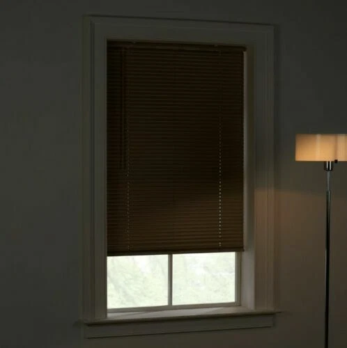 Mini persianas de vinil cáqui sem fio 1 pol. filtragem de luz sala durável vários tamanhos - Imagem 2 de 4