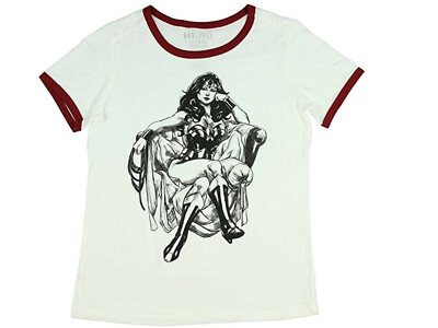 DC Comics Wonder Woman Junior Women's Character Sketch Pose T-Shirt NWT