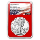 2024-W Proof $1 American Silver Eagle NGC PF70UC ER Flag Label Red Core