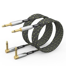 Guitar Cables 10 ft 2 Pack, Instrument Cable Electric 22AWG 1/4' Amp Cord Ri...