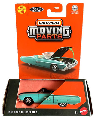 Matchbox 1963 Ford Thunderbird Moving Parts 23/50 1:64 Modellauto Cabrio USA OVP