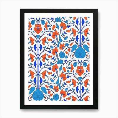 Turkish Floral Pattern   Iznik Turk Framed Wall Art Poster Canvas Print Picture
