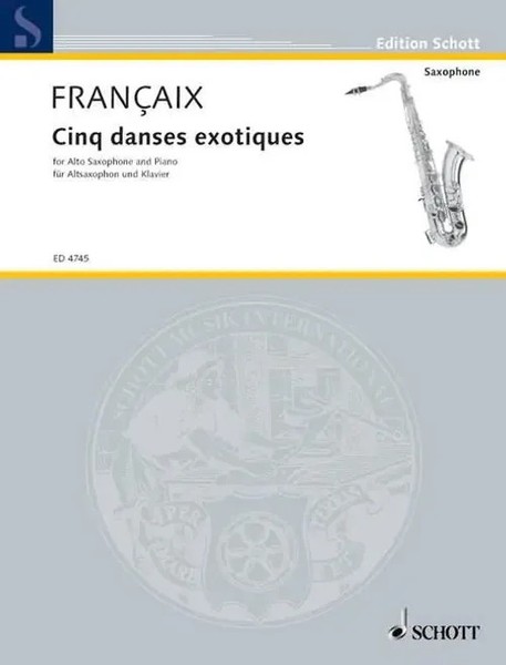 Cinq Danses Exotiques | Jean FrançAix | Deutsch | BroschüRe | Edition Schott-image