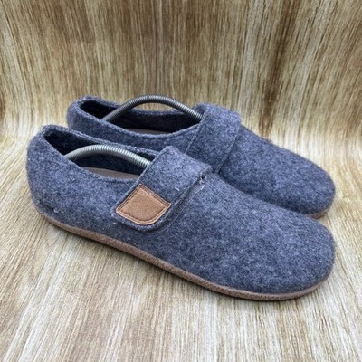 Giesswein Camden Slipper Men's Size 13 EU 46 Grey Wool Ultra Comfort Hook Loop