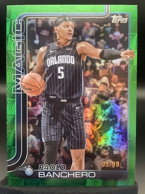 JERSEY NUMBER MATCH 2025-26 Topps Flagship Paolo Banchero Green 05/99 #87