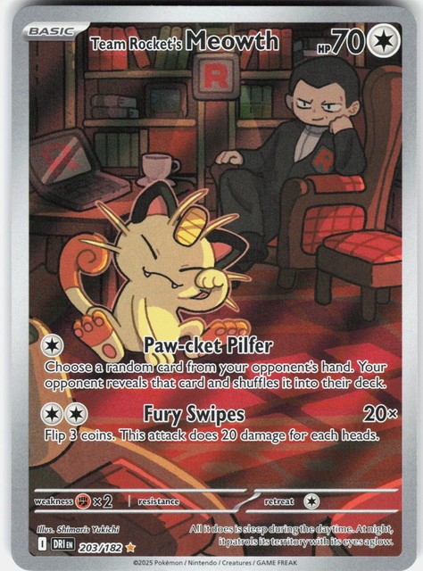 Team Rocket's Meowth #203 (Destined Rivals (2025))