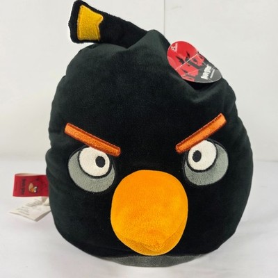 Angry Birds Large 12''x15.5'' Black Bomb Stuffed Animal Pillow Plush Red Tag Rovio