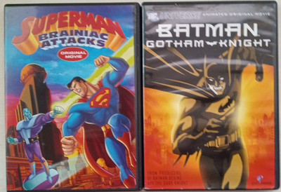 Superman, Brainiac Attacks And Batman Gotham Knight, Two DC DVDs Animation, PG13