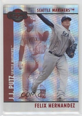 2008 Topps Co-Signers Hyper Plaid Red 6/100 Felix Hernandez JJ Putz #065 1v1