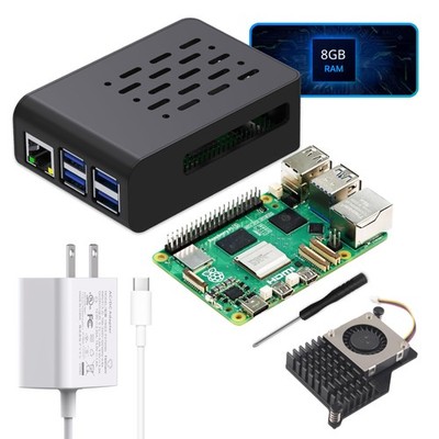 Basic kit for Raspberry Pi 5 RAM 8GB Included PI5 Case,5.1V 5A Power Supply,A...