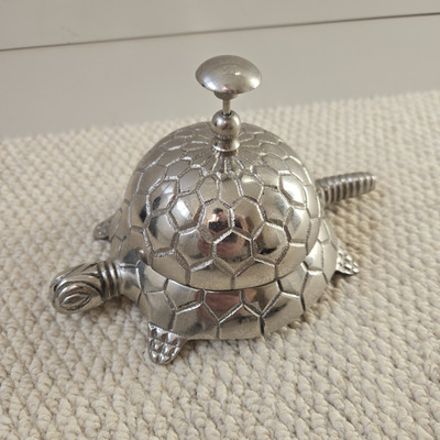 Schildkröte Schildkröte Metall Schreibtisch Tisch Anruf Glocke Hotel Büro Restaurant Bar Rezeption