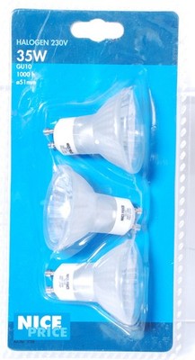Halogen GU10 230V 35W 3er Pack 51mm