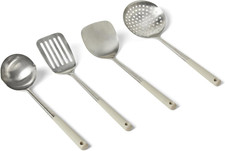 Cucchiai E Mestoli Da Cucina in Acciaio Inox, Set Di 4 Pezzi, Impugnatura Morbid