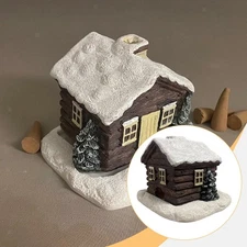 Log Cabin Incense Burner Incense Cone Burner for Indoor Anniversaries Dinner