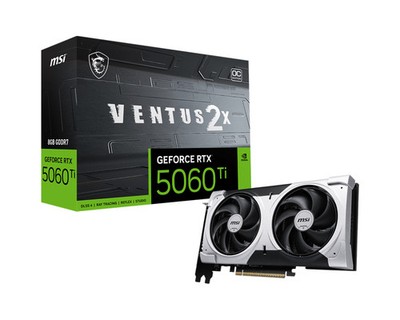 8GB MSI RTX 5060Ti VENTUS 2X OC PLUS GPU RTX 5060Ti/8GB GDDR7/2602MHz/Cuda