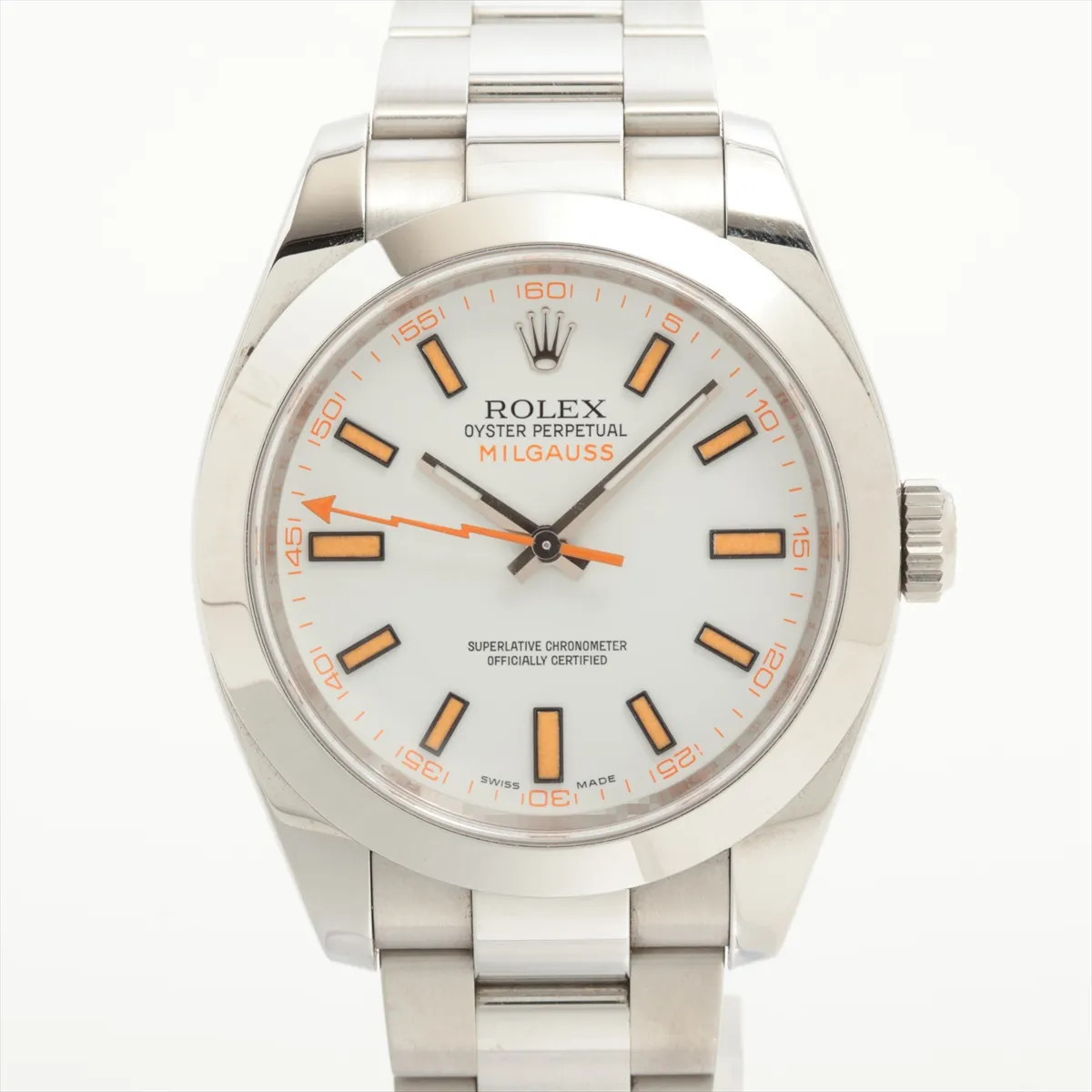 Rolex Milgauss 116400 SS SS AT white dial 1 Extra Link