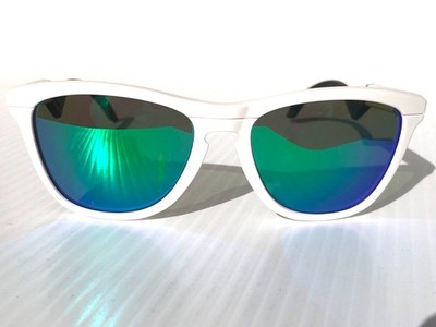 Oakley FROGSKINS HYBRID Matte White POLARIZED Galaxy Jade Lens