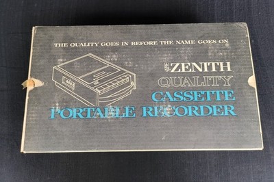 ZENITH A-608Y Ebony Portable Cassette Recorder Orginal Box & Accessories (USED)