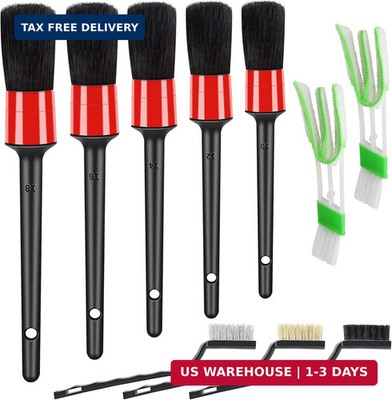 10pcs Auto Car Detailing Brush Set Car Interior Cleaning Kit Includes 5 Boar Hai