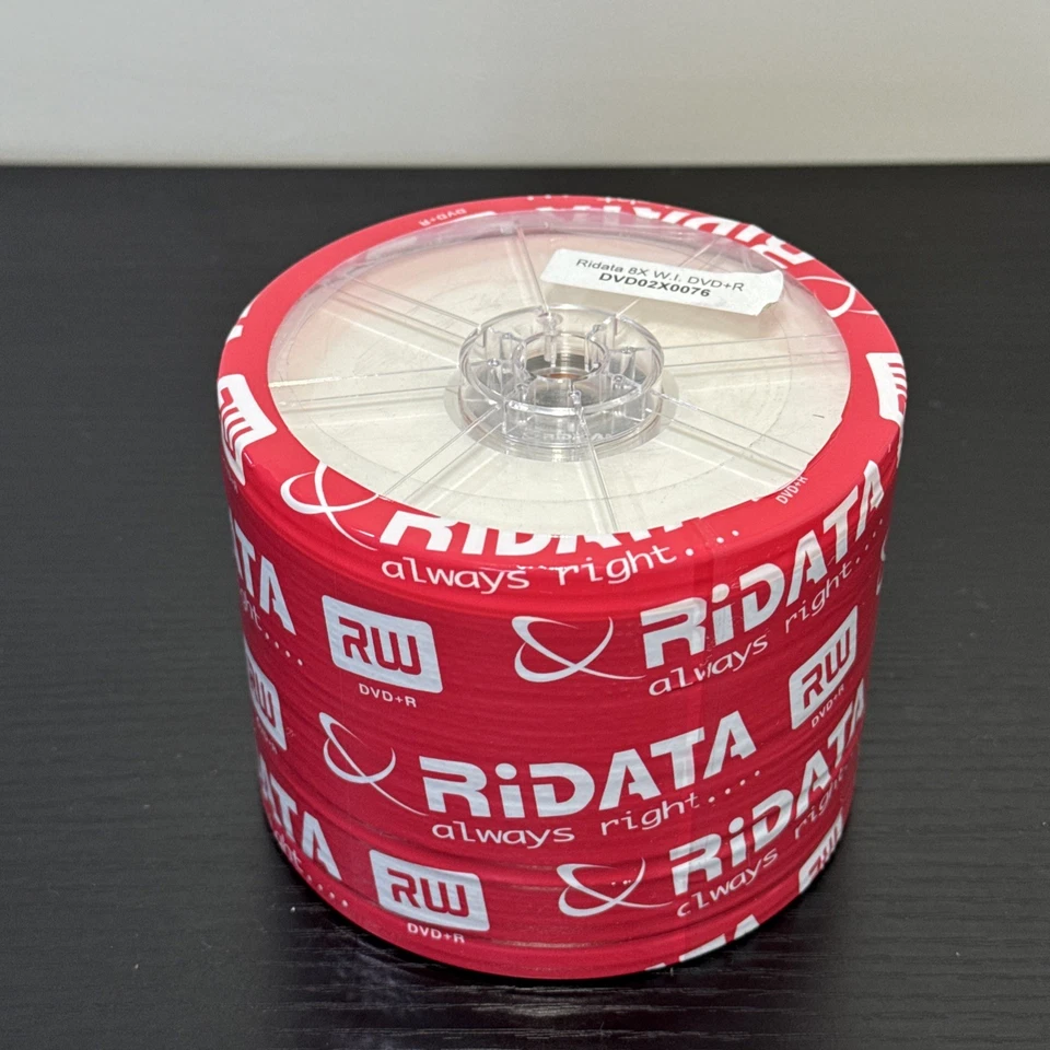 50 Pack Ridata DVD R DL Dual Layer 8X 4.7GB DVD Plus R Double Layer White Inkjet - Image 2 of 4