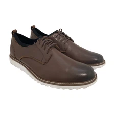 Mens Johnston & Murphy Plain Toe Oxford - Brown Leather, Size 10.5 US [59-3092]