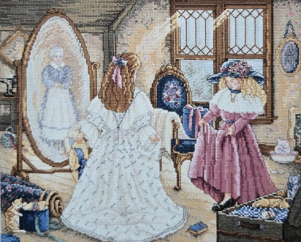 Granny's Attic Paula Vaughan Cross Stitch Pattern 3155 Girls Dress UP Book 71 - Image 2 of 3