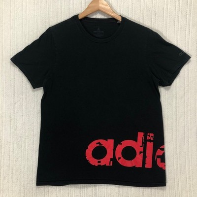 Adidas Amplify Tee Black Red Graphic Logo Men's M Medium T-Shirt