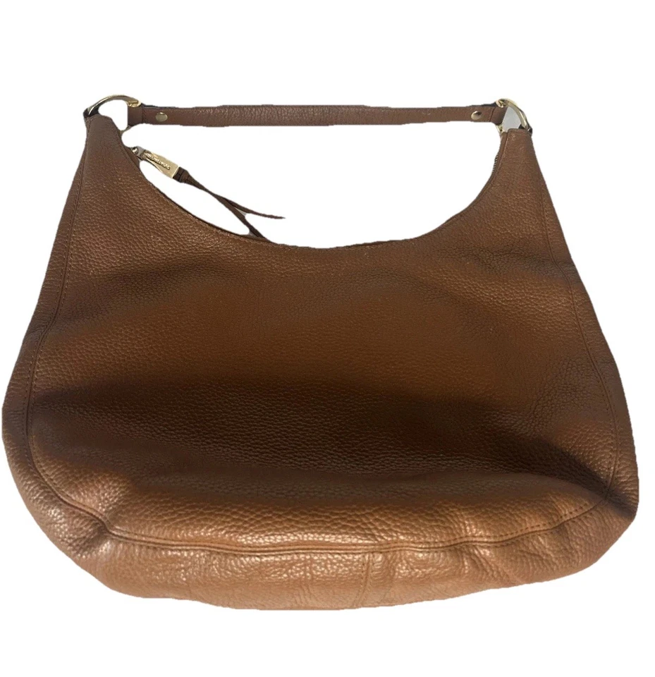 EUC Michael Kors Fulton Cognac Pebble Leather Slouchy Shoulder Bag Gold Hardware - Image 2 of 4